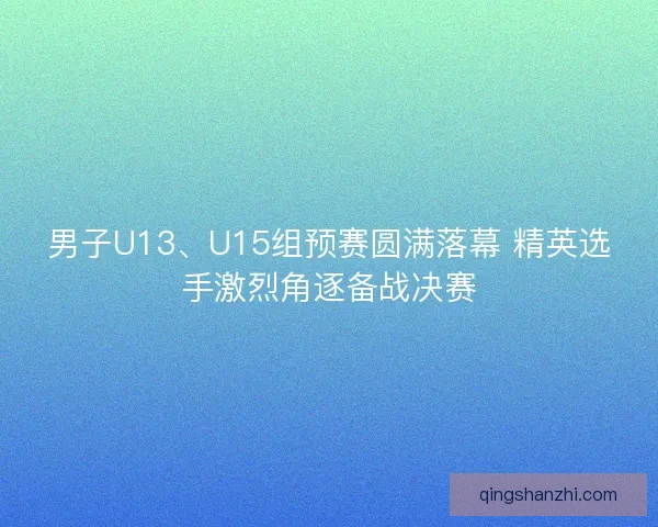 男子U13、U15组预赛圆满落幕 精英选手激烈角逐备战决赛