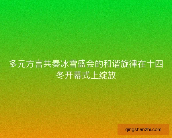 多元方言共奏冰雪盛会的和谐旋律在十四冬开幕式上绽放