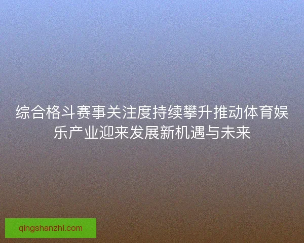综合格斗赛事关注度持续攀升推动体育娱乐产业迎来发展新机遇与未来